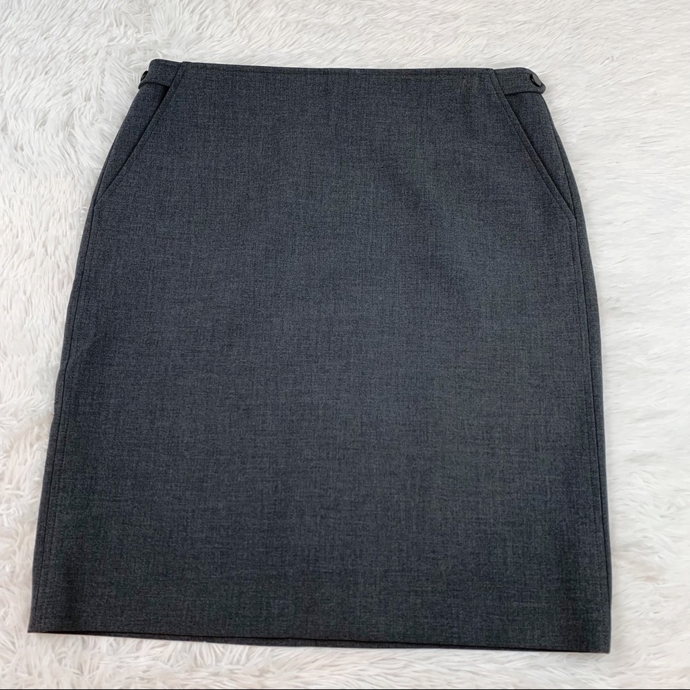 Gerard Darel women straight pencil skirt knee length in‎ gray button detail